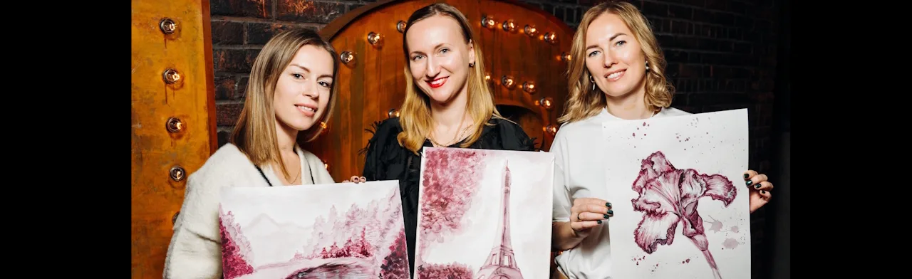 Арт-вечеринка Artvibes. Рисуем вином в ресторане Тиландер