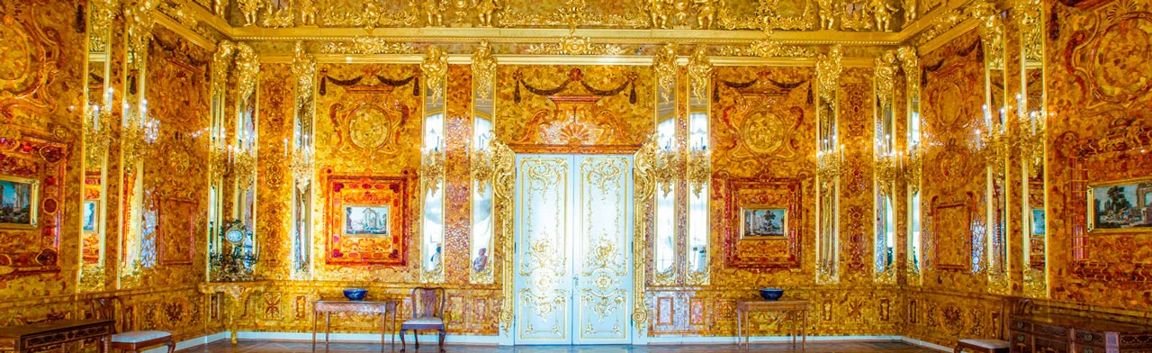 Пушкин. Екатерининский дворец, парк. Янтарная комната (без очереди)
