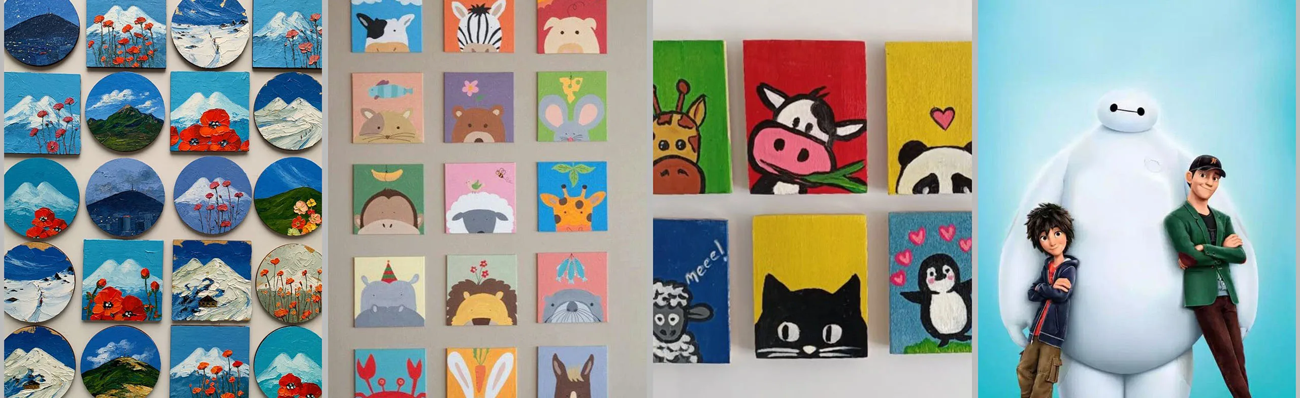Творческий киносеанс. Рисуем на мини холстах магнитах и смотрим мультфильм Город Героев