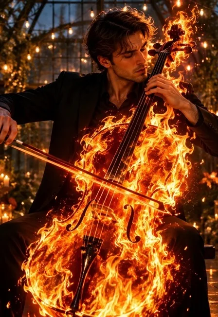 Постер: РОК-ХИТЫ НА ВИОЛОНЧЕЛЯХ. ATOMIC CELLOS. Концерт при свечах в новогодней оранжерее