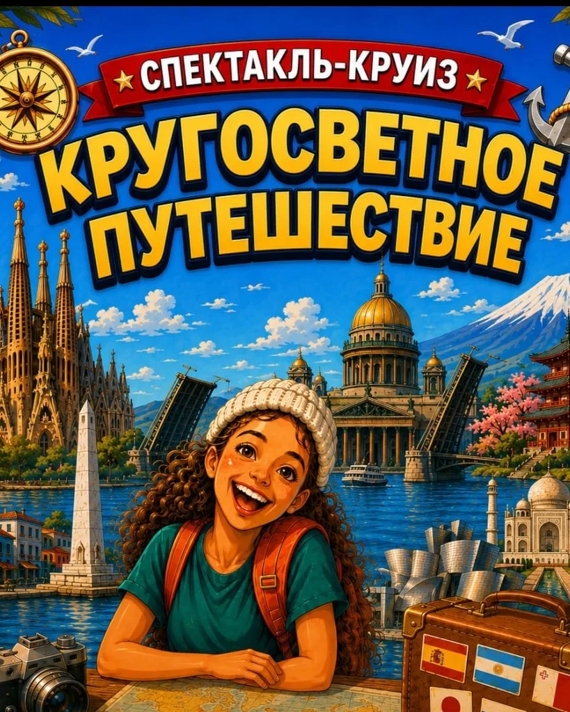 Детский интерактивный спектакль-круиз "Кругосветное путешествие" с мастер-классом