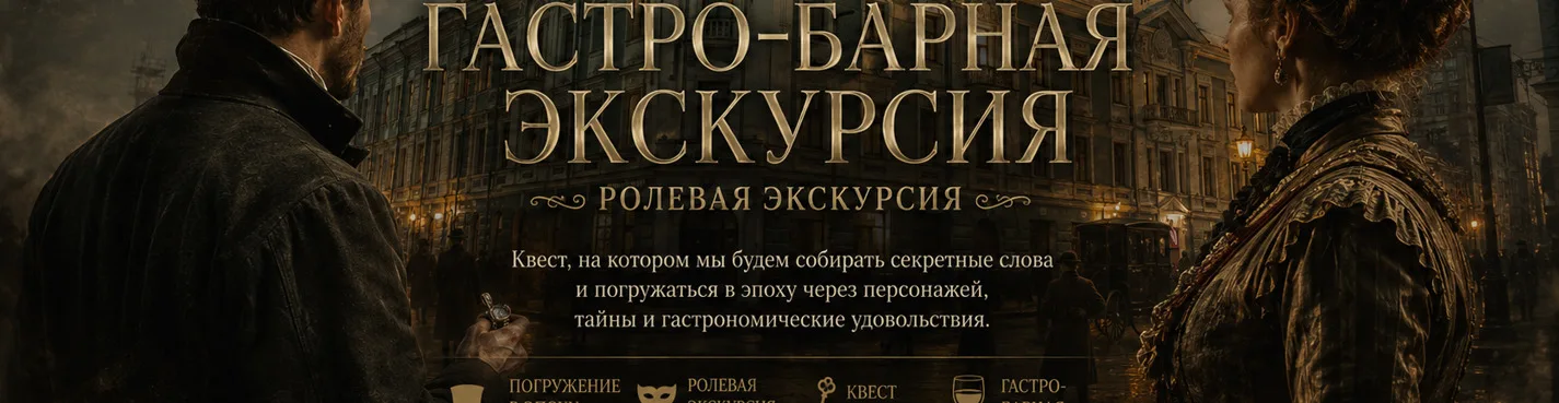 Ролевая гастро-барная экскурсия «Тени за парадным столом»